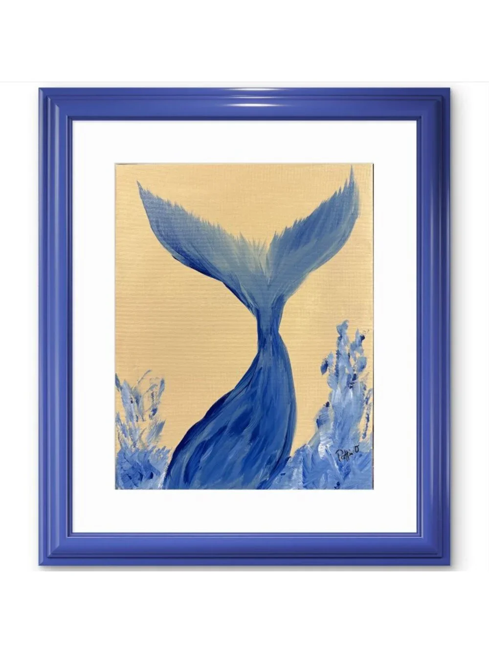 Whale Tail Art Print Coastal Ocean Wall Art Signed Giclee Beach House Decor Gift